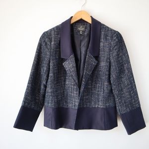 Adrianna Papell Tweed Blazer Open Front